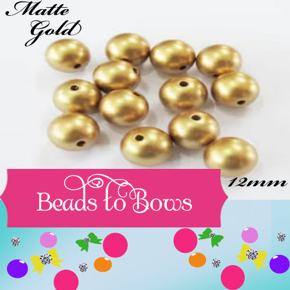 12mm Matte Gold Bubblegum Bead, Chunky 12mm Striped Beads, Chunky Bead