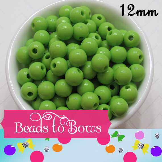 12mm Lime Bubblegum Beads - 50 Pack- 2.99 Beautiful colored Beads
