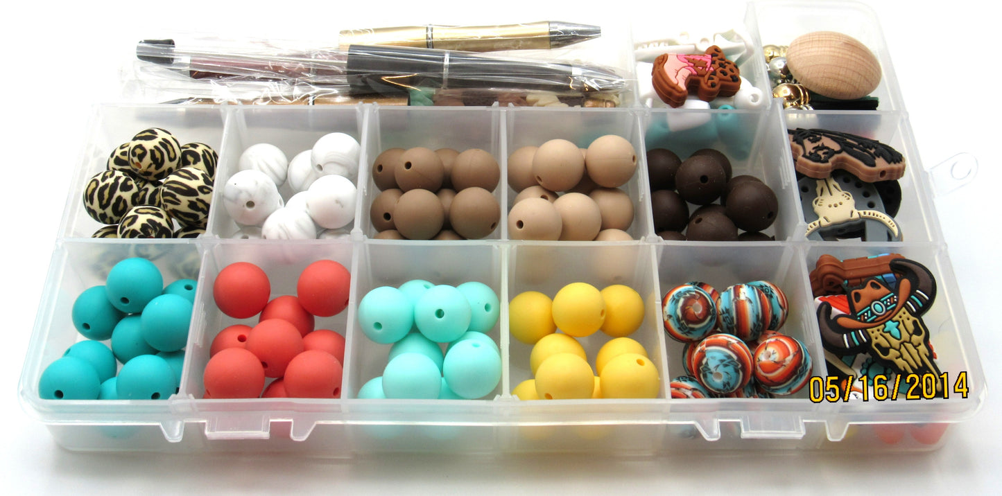 15mm Silicone South Western Theme Bead Mix in a Box Sale 14.89