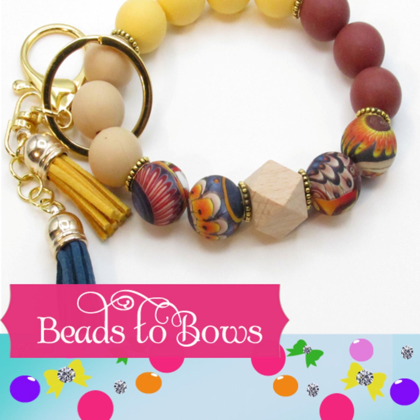 Silicone Key Ring, Key Chain, Moms Gift, Silicone Wristlet, Teacher Gift