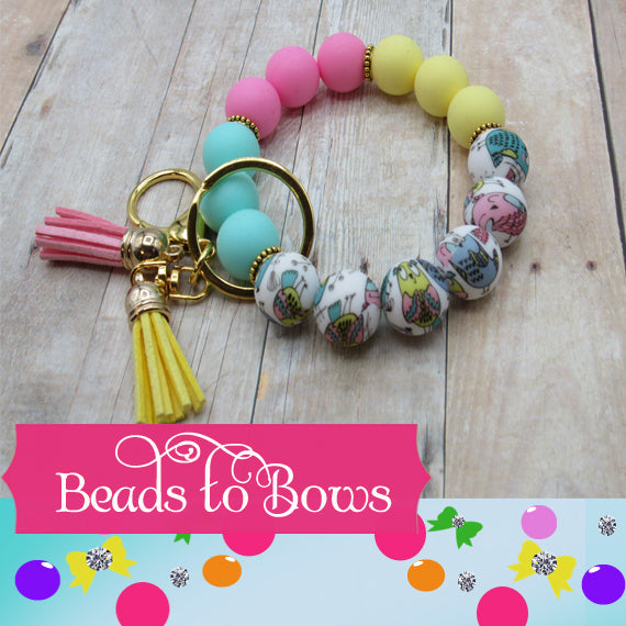 Silicone Key Ring, Key Chain, Moms Gift, Silicone Wristlet, Teacher Gift