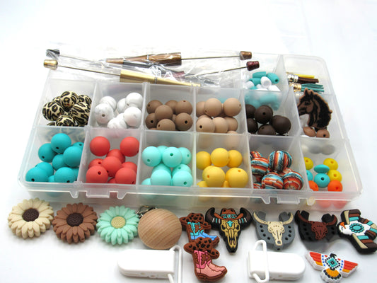 15mm Silicone South Western Theme Bead Mix in a Box