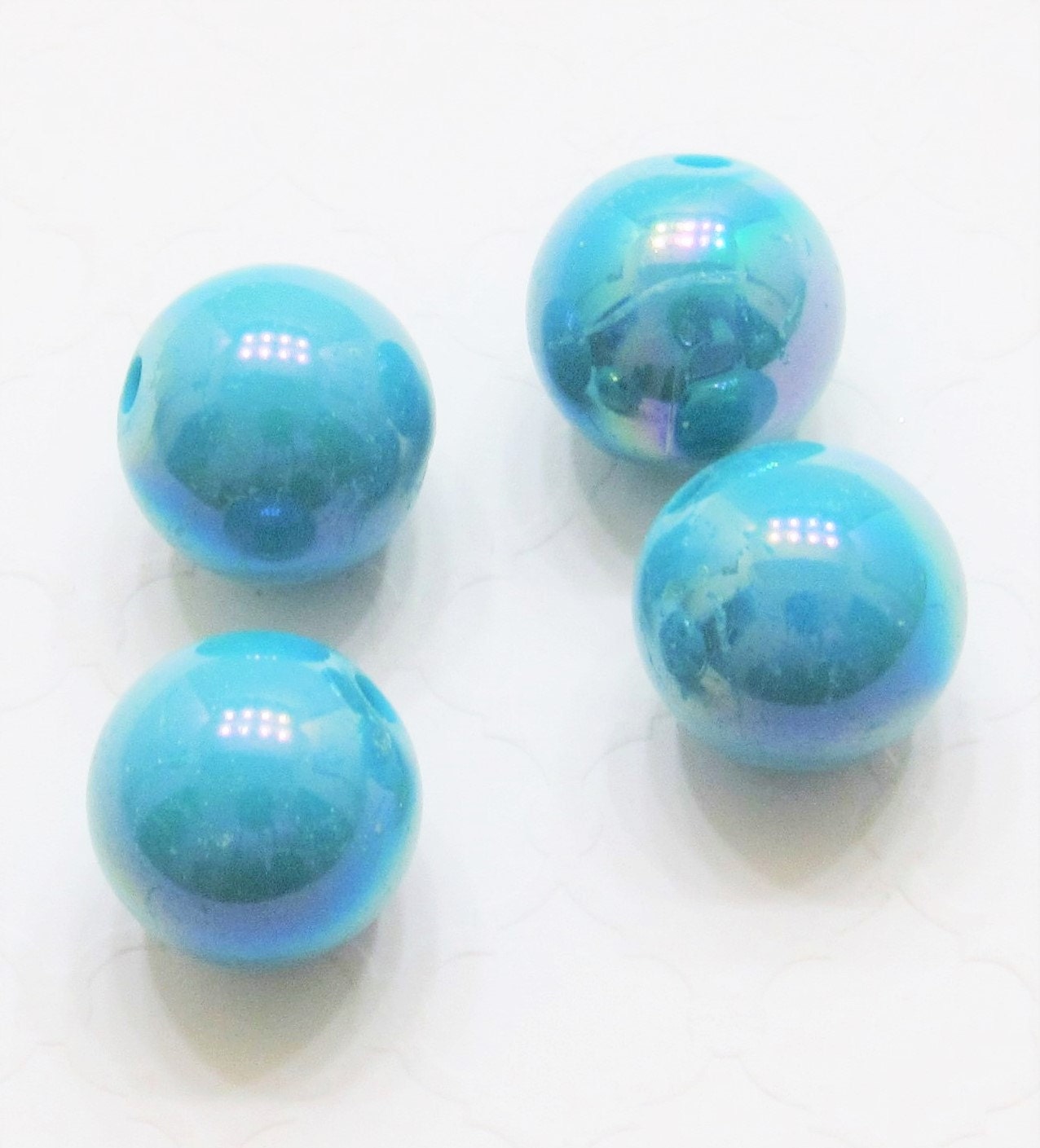 20mm Blue AB Bubblegum Bead, Gumball Bead, Chunky Round Acrylic Bead, Chunky Bead Supply, Necklace Supply, Gumball Bead