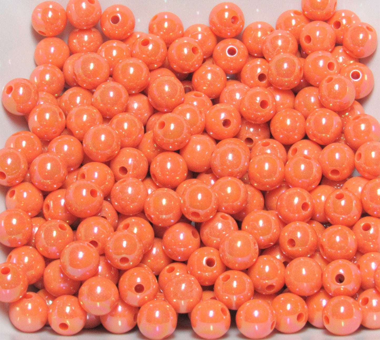 10mm Orange AB Bubblegum Beads, Chunky Bubblegum Beads, Gumball Beads, Acrylic Beads, Fairy Kawaii Bead Chunky Bubblegum Bead Chunky Bead