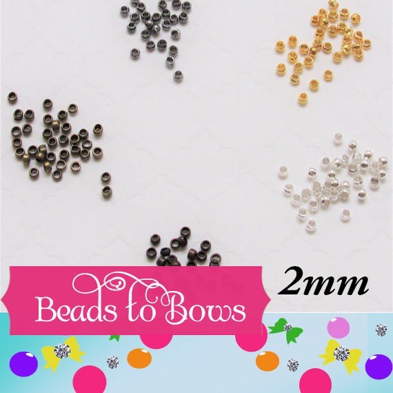 200 Gold Crimp Beads, Crimping Beads, 2mm Diameter, Crimp Bead Barrel Bead, Necklace Supply, Beading Supply, Small Gold Crimp Bead