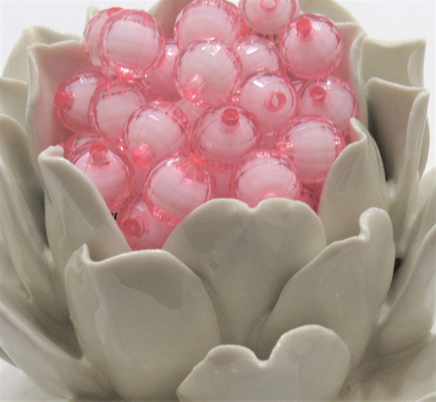 Pink Bead In A Bead, Chunky Bubblegum Beads, Chunky Necklace Supply Bead, Gumball Beads, Transparent Bubblegum Beads