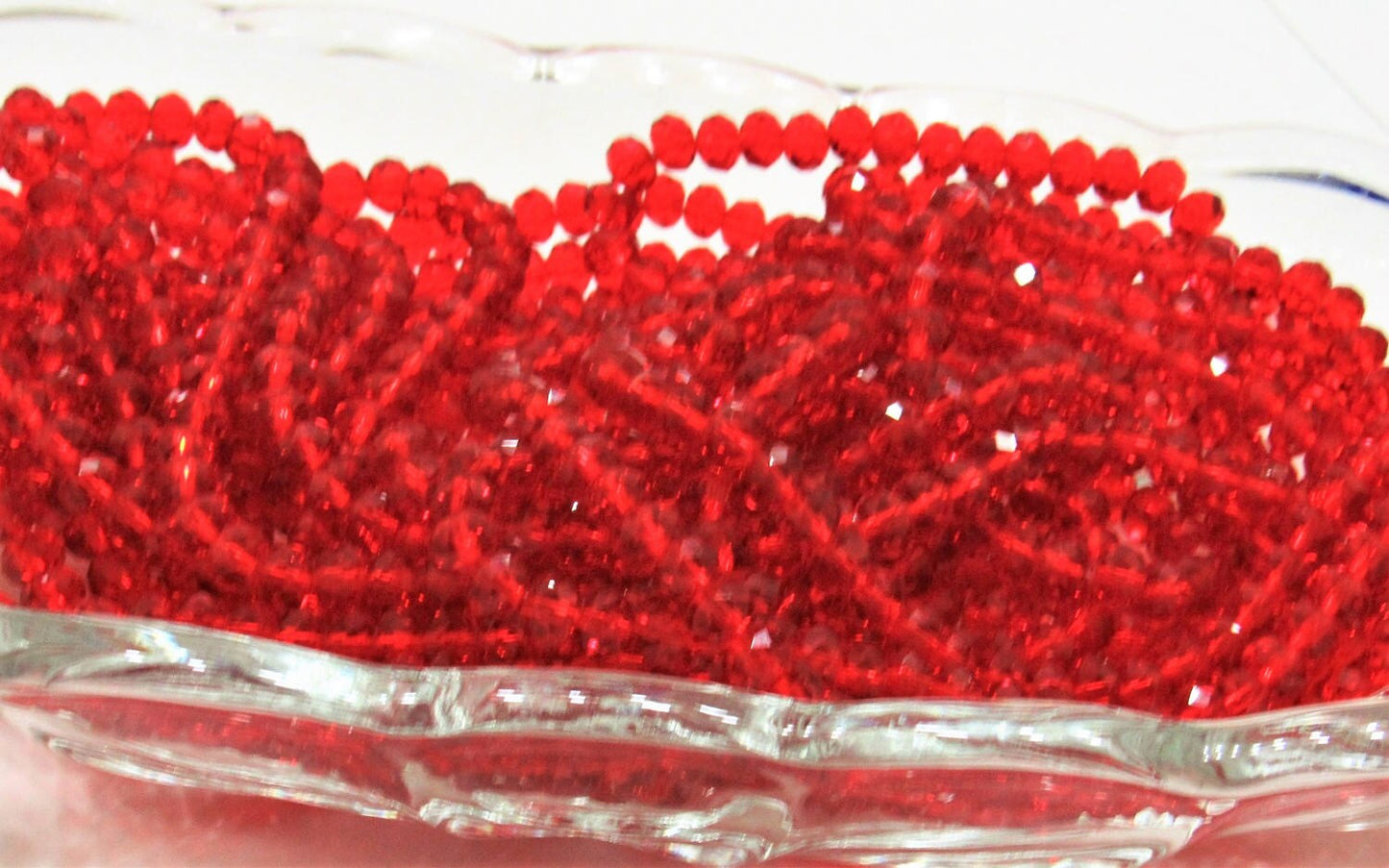Qty. 50 - 6mm Ruby Red Abacus Glass Beads, Imitate Austrian Crystal Beads, Faceted Beads, Crystal Look Beads, Jewelry Supply Beads