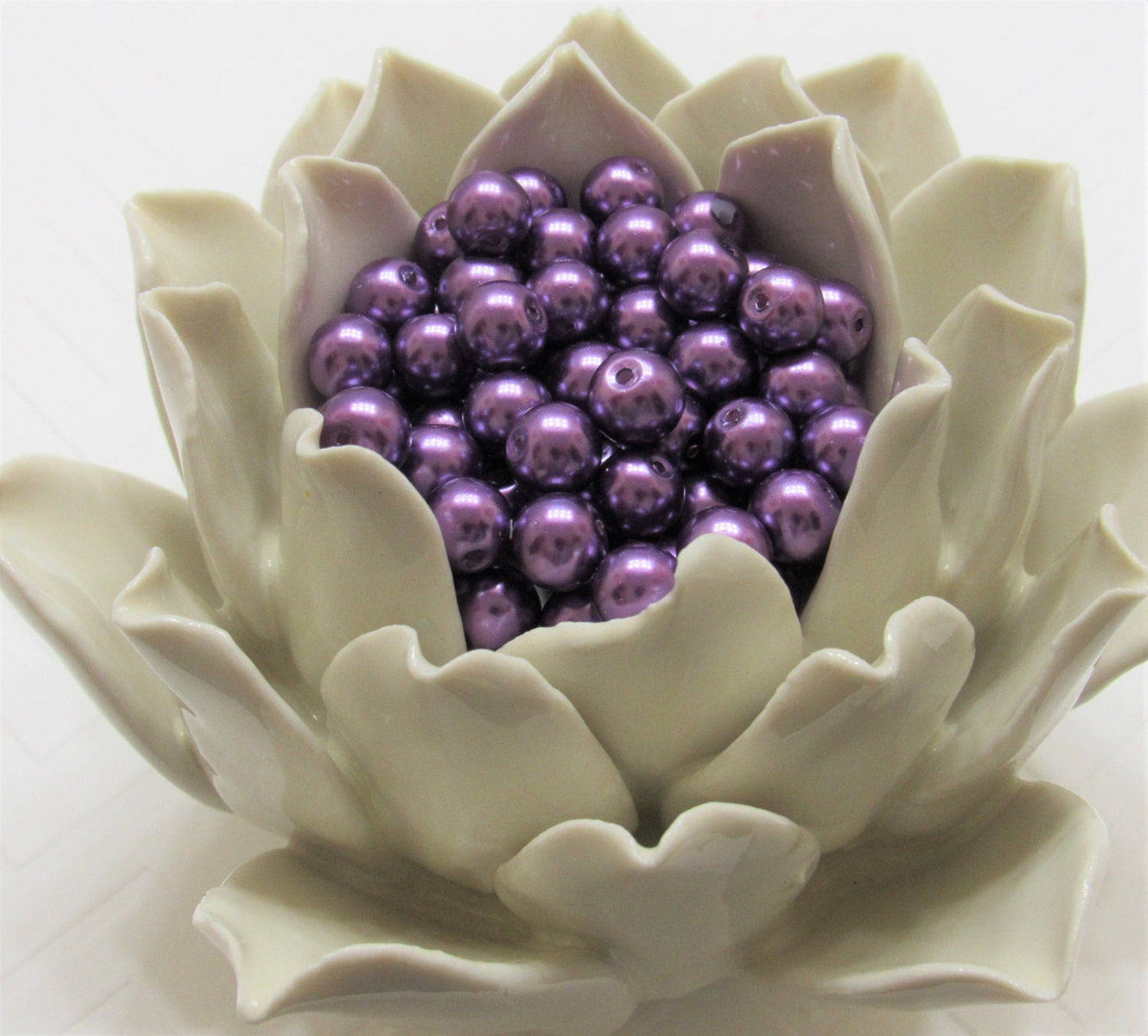 8mm Purple Glass Pearls, Bubblegum Pearl Beads, Chunky Bubblegum Beads, Gumball Pearl Beads, 8mm Beading Supply, Jewelry Supply Bead