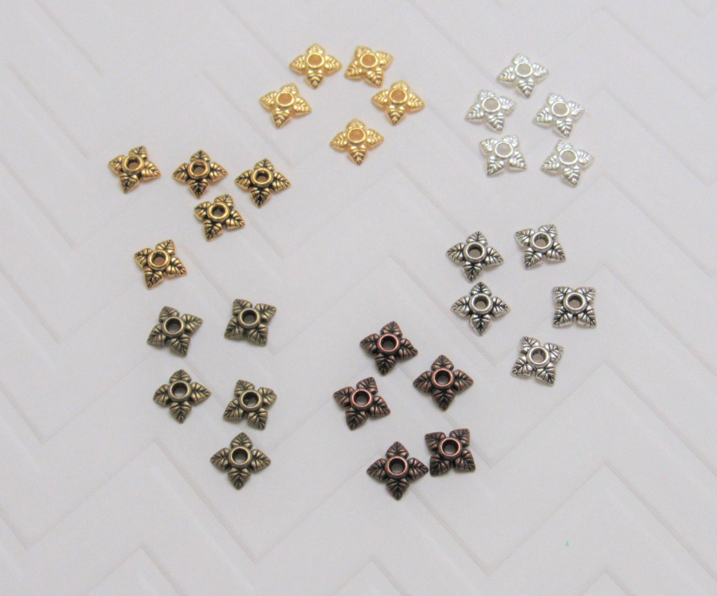50 Ct. Tibetan Style 6mm Flower Bead Caps, Flower Bead Cap, Beading Supply, Cadmium Free & Lead Free, Gold, Silver Tone Antique Silver, Gold