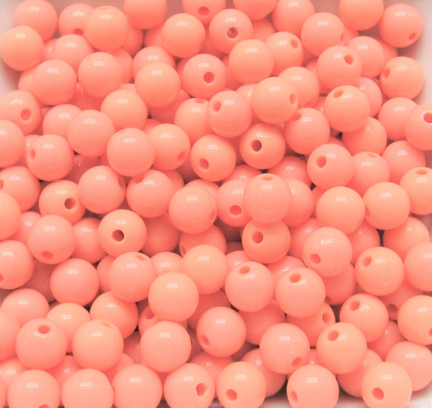 10mm Peach Bubblegum Beads, Round Bubblegum Beads, Chunky Acrylic Beads, Gum Ball Beads, Fairy Kei Beads, Chunky Necklace Supply Beads