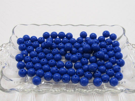 50 Royal 12mm Blue Bubblegum Beads, Chunky Bubblegum Beads, Chunky Necklace Supply Bead, Gumball Beads, Bubblegum Beads, DIY Bead Supply