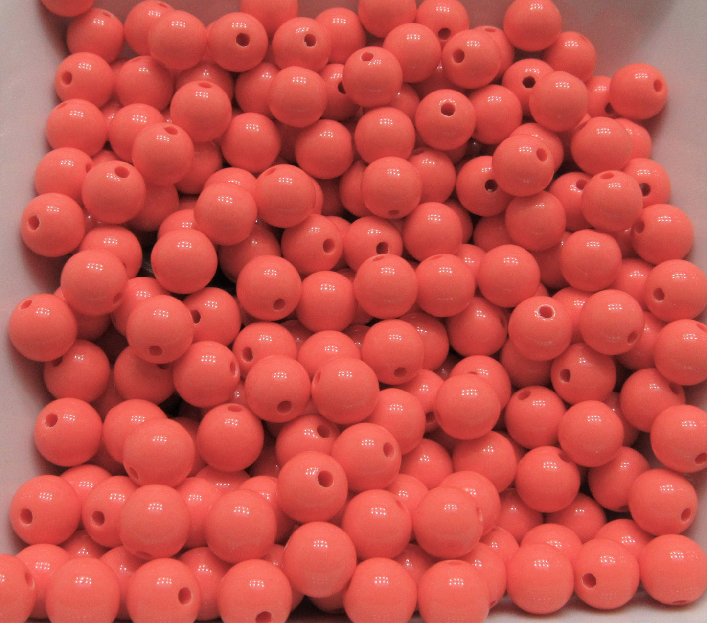 10mm Coral Bubblegum Beads, Round Bubblegum Beads, Chunky Acrylic Beads, Gum Ball Beads, Fairy Kei Beads, Chunky Necklace Supply Beads