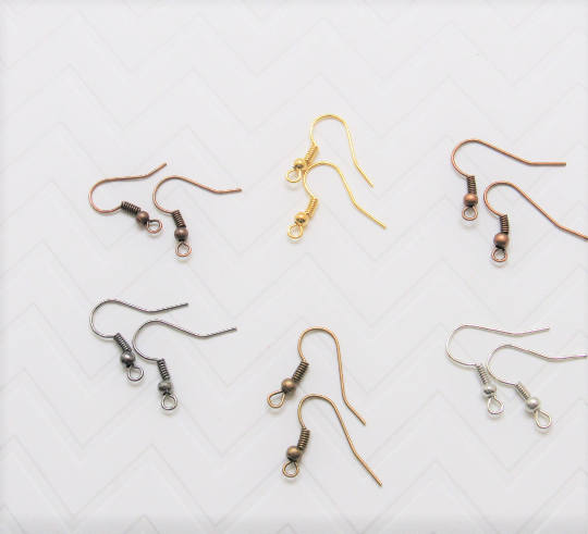 10pair Earring Hooks, Earring Wires, Gold, Platinum, Copper, Antique Copper, Antique Brass, Jewelry Findings, Supplies, Earring Wires