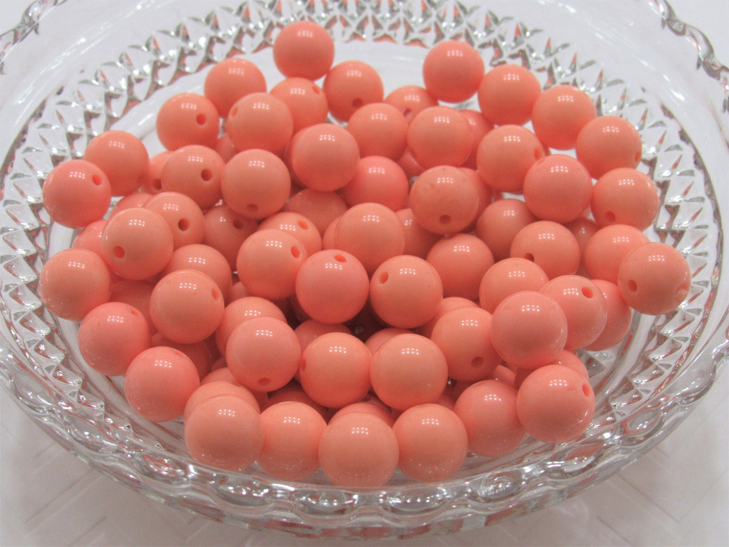 50 Peach 12mm Bubblegum Beads, Chunky Bubblegum Beads, Chunky Necklace Supply Bead, Gumball Beads, Bubblegum Beads, DIY Bead Supply