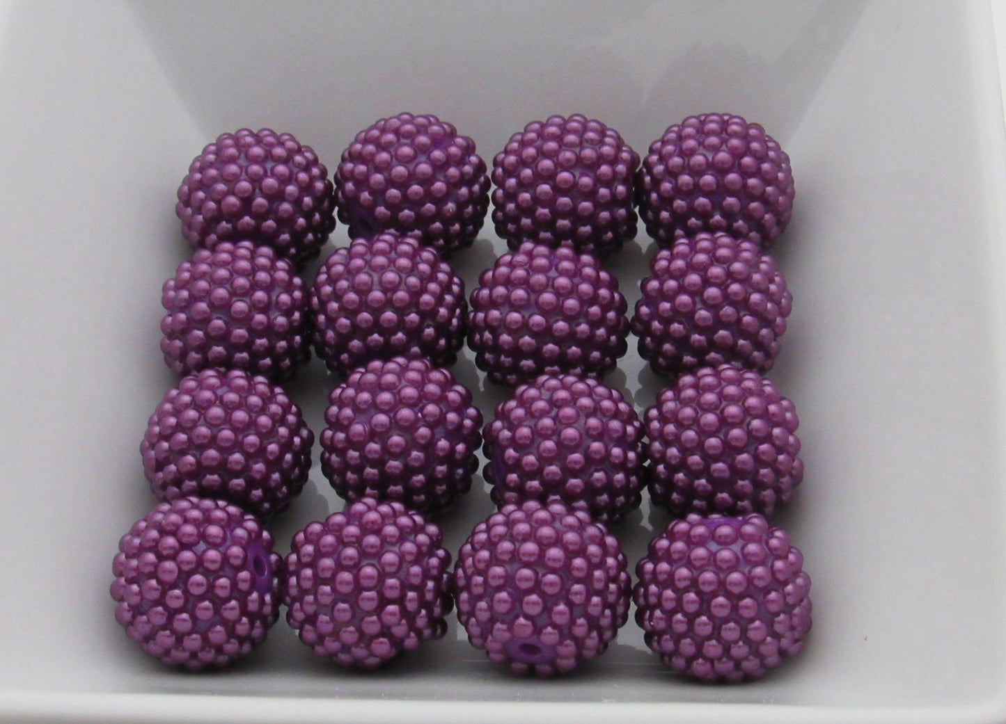 20mm Chunky Dark Purple Pearl Berry Bead, Purple Bubblegum Beads, Pearl Bumpy Beads, Pearl Rhinestone Beads, Chunky Bumpy Pearl Beads