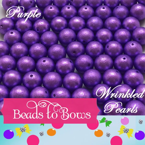 20mm Purple Wrinkled Bubblegum Pearl Beads, Chunky Gumball Beads, Round Wrinkled Pearls, Acrylic Beads, Chunky Necklace Supply Bead,