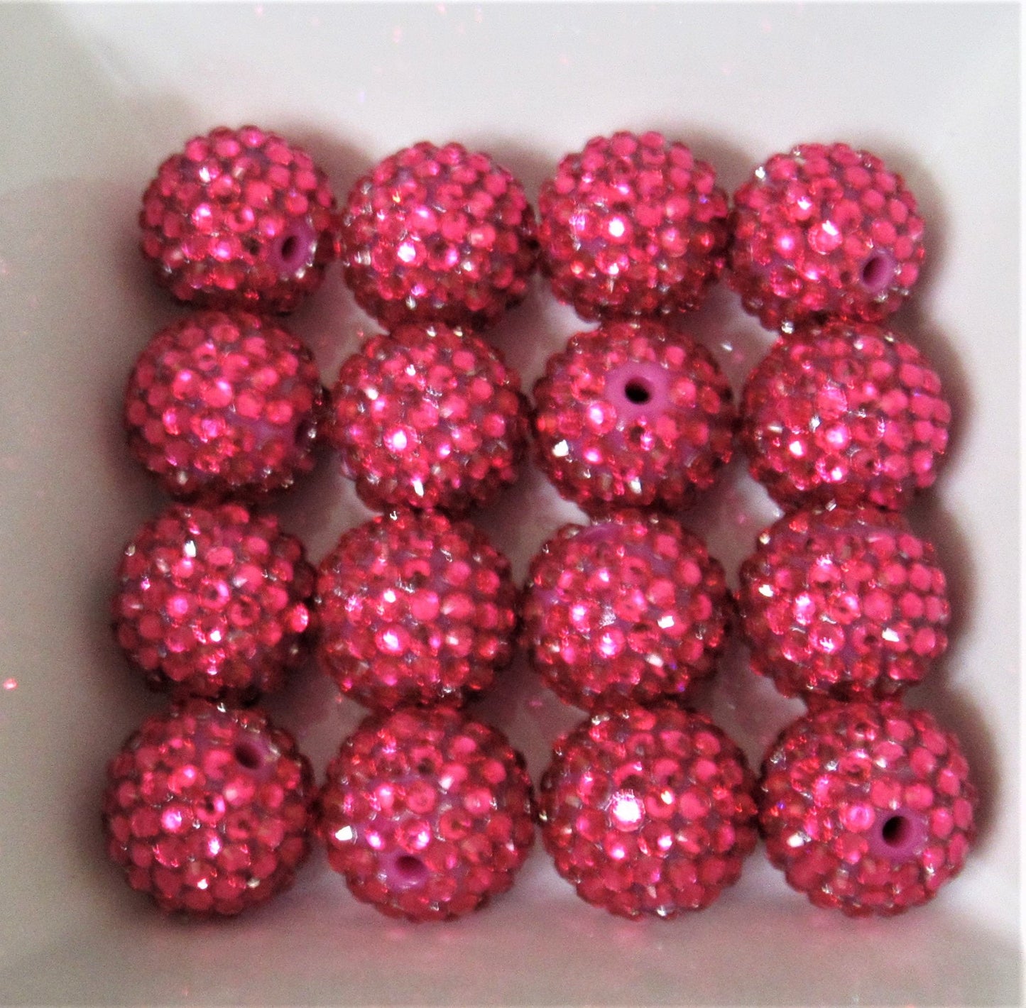 20mm Rose Pink Rhinestone Beads, Chunky Bubblegum Beads, Beading Supply, Rhinestone Beads, Gumball Rhinestone Beads, Jewelry Supply Bead
