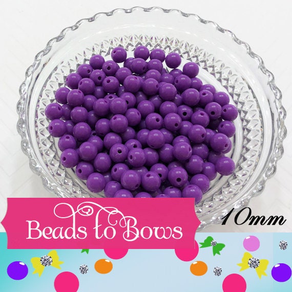 10mm Orchid Bubblegum Beads, Round Bubblegum Beads, Chunky Acrylic Beads, Gum Ball Beads, Fairy Kei Beads, Chunky Necklace Supply Beads