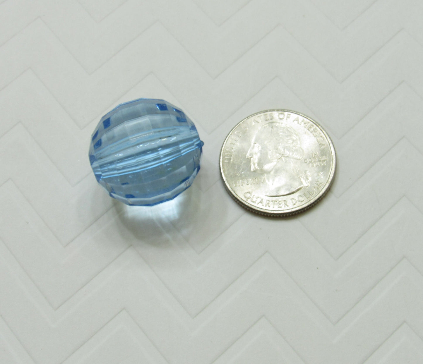 NEW 22mm Light Blue Faceted Beads, Bubblegum Bead, Multifaceted Chunky Bead, Chunky Bubblegum Necklace Bead Supply, Jewelry Supply,