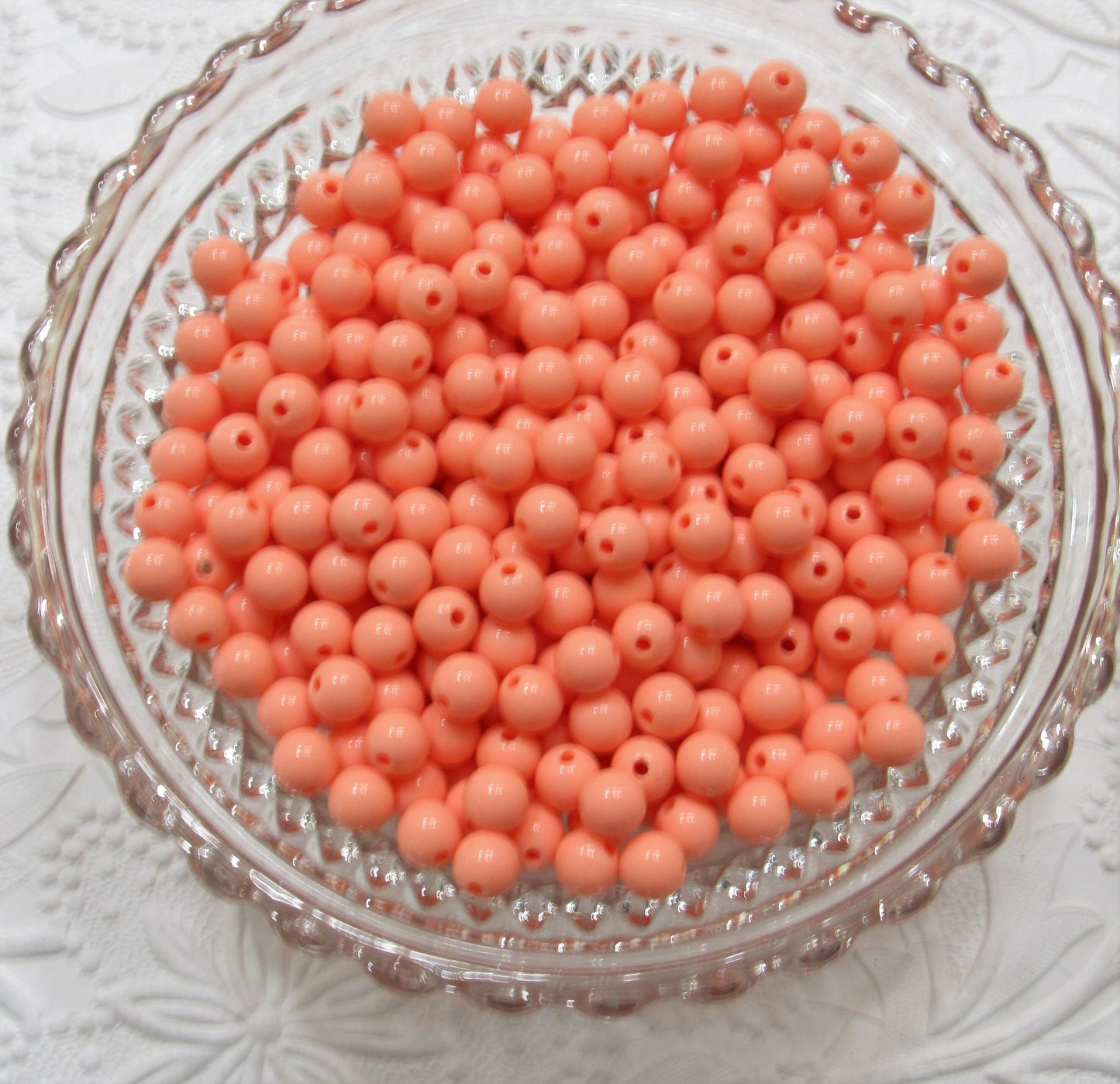 100ct 8mm Peach Bubblegum Beads, Chunky Bubblegum Beads, Acrylic Beads, Fairy Kawaii Bead, Chunky Bubblegum Bead, Chunky Bead