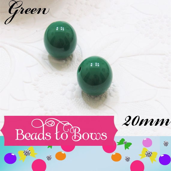 Chunky 20mm Green Bubblegum Bead, Acrylic Gumball Beads, Chunky Bubblegum Necklace Supply, DIY Bead Supply, Chunky Necklace, Bead Supply