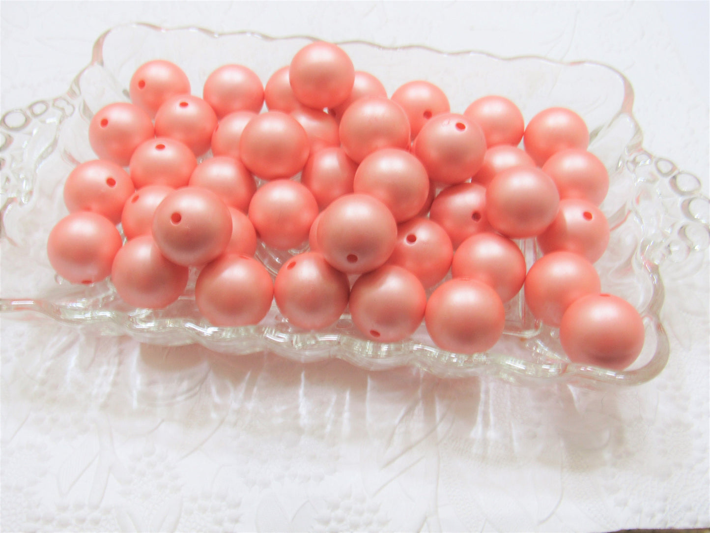 20mm Matte Pastel Peach Pearls, Bubblegum Beads, Chunky Gumball Beads, Matte Pearls, Acrylic Beads, Chunky Pearl