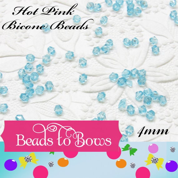 4mm Bubblegum Blue Bicone Beads, Transparent Bubblegum Beads, Bead Spacers, Supply Bead, Jewelry Supply, Small 4mm Bicone Beads