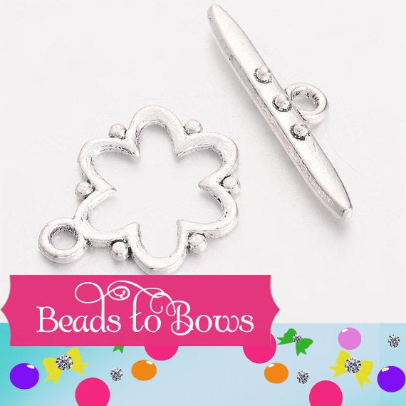 NEW Antique Silver Toggle Clasps, Bubblegum Jewelry Clasp, Chunky necklace supply, Lead Free and Cadmium Free, 19x15x1.5mm