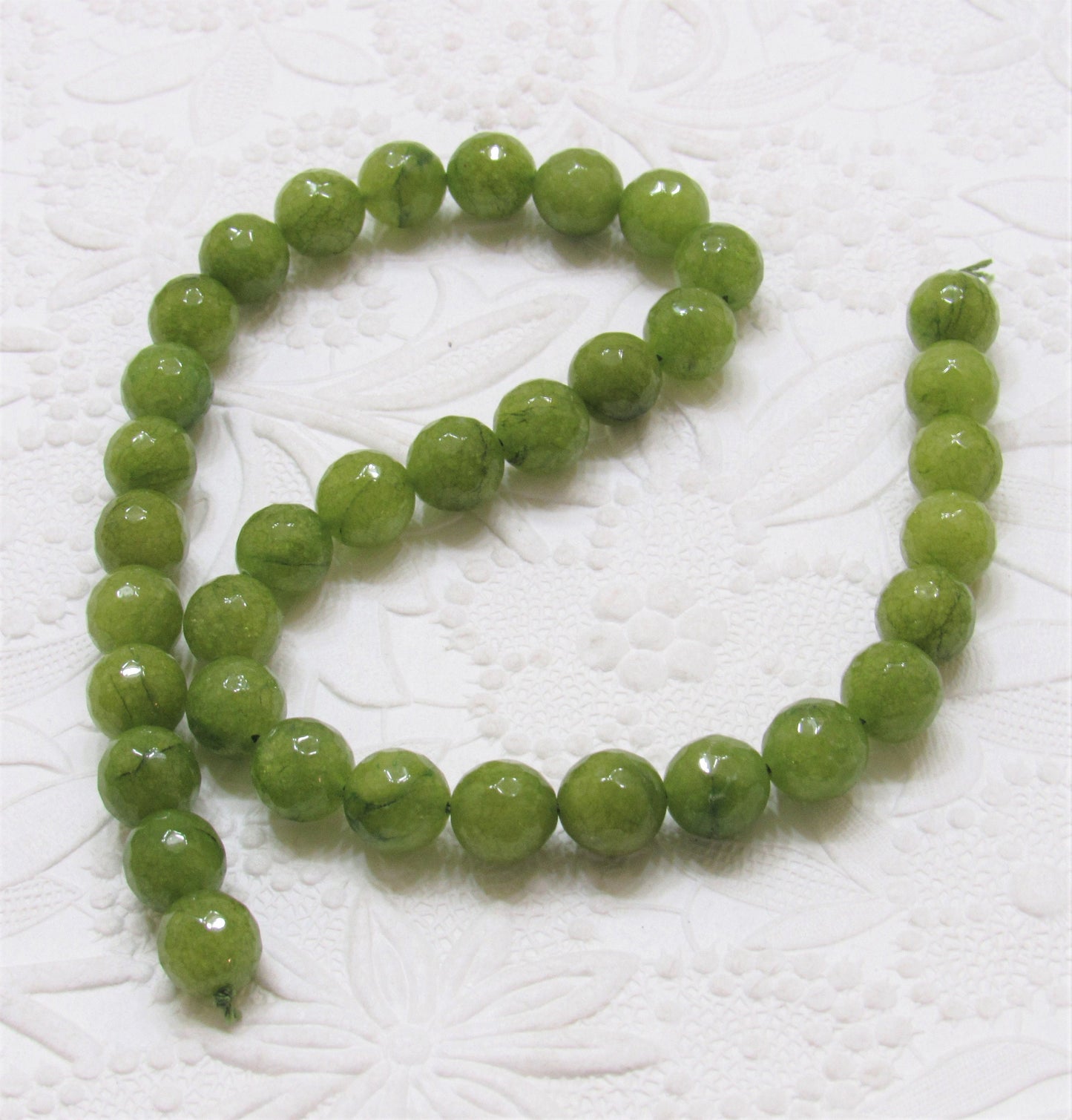 Natural Malaysia Olive Drab Jade 10mm Beads, 14 inch Strand, 37 piece strand,  Dyed Natural Malaysia Jade Olive Beads