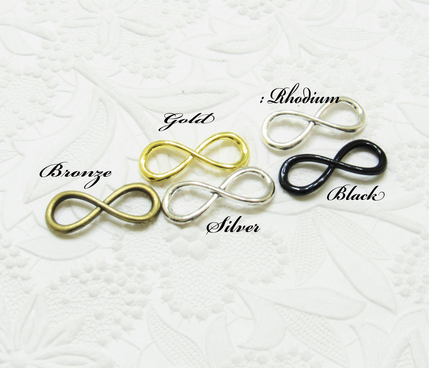 Antique Silver, Gold, Black, Bronze Infinity Connectors Charms 12X13mm Bracelet, Charm, Antique Silver Finding, Jewelry Supply Findings