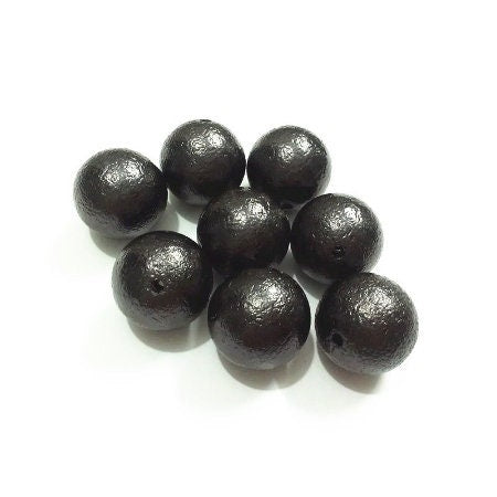 New 20mm Black Wrinkled Pearls Bubblegum Beads, Chunky Gumball Beads, Round Wrinkled Pearls, Acrylic Beads, Chunky Necklace Supply Bead,