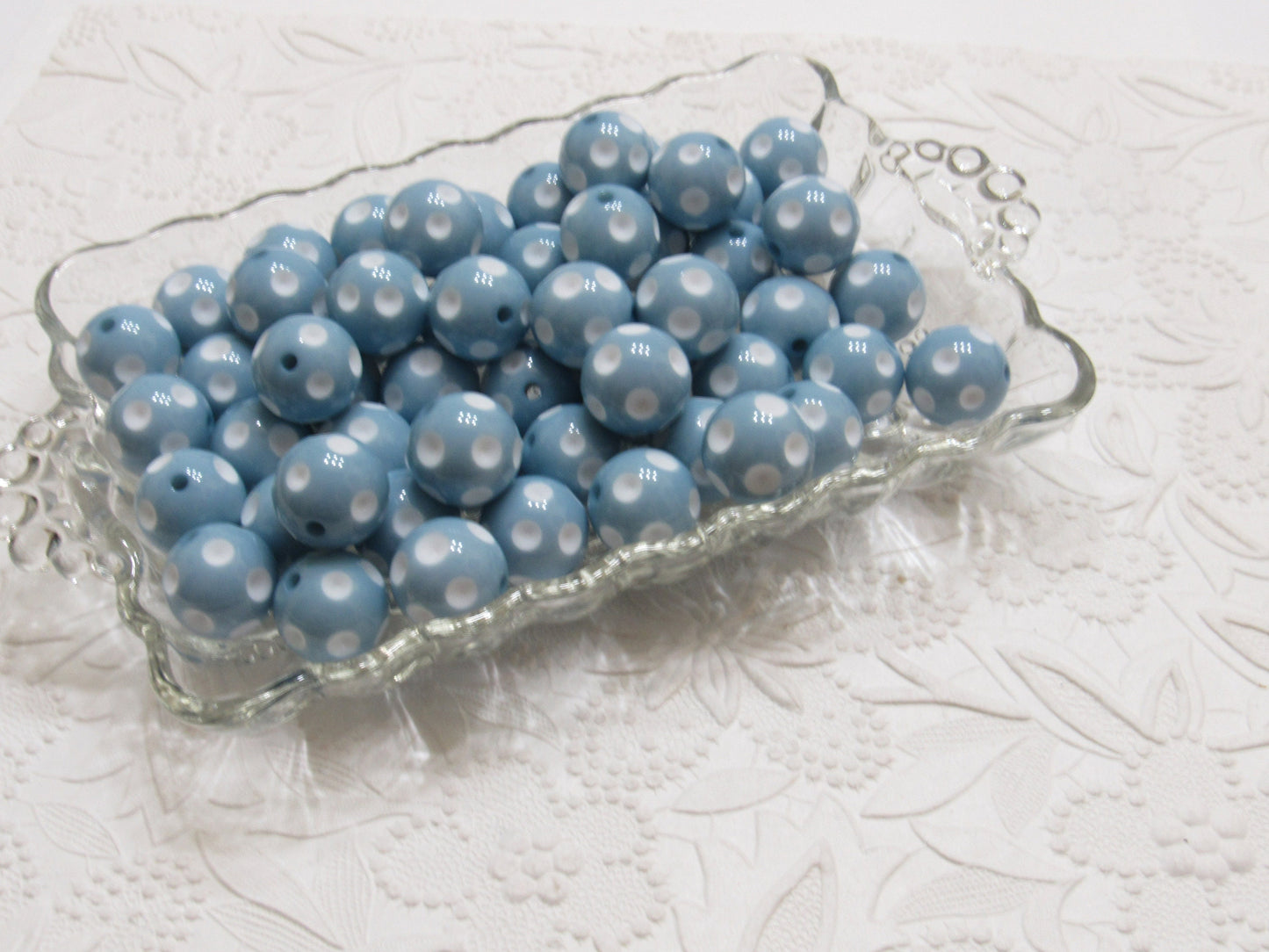 20mm Polka Dot Millennium Blue Beads, Bubblegum Beads, Polka Dot Beads,  Chunky Acrylic Dotted Beads, Chunk Necklace Supply Bead