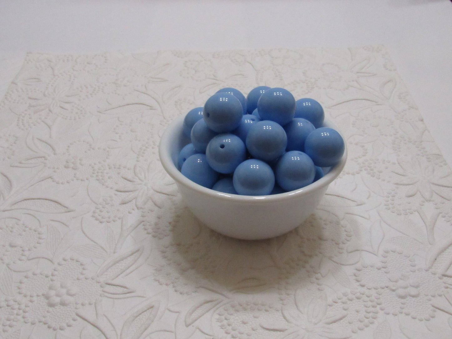 20mm Blue Bubblegum Beads, Chunky Bead, Acrylic Bubblegum Beads, Gumball Beads, Chunky Necklace Supply Bead, Chunky Bubblegum Beads