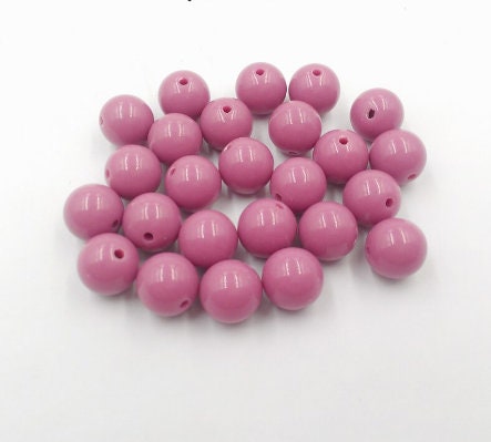 NEW 12mm Mauve Bubblegum Beads, Chunky Bubblegum Beads, Gum Ball Beads, Chunky Bead Supply, Acrylic Bead, Mix or Match,