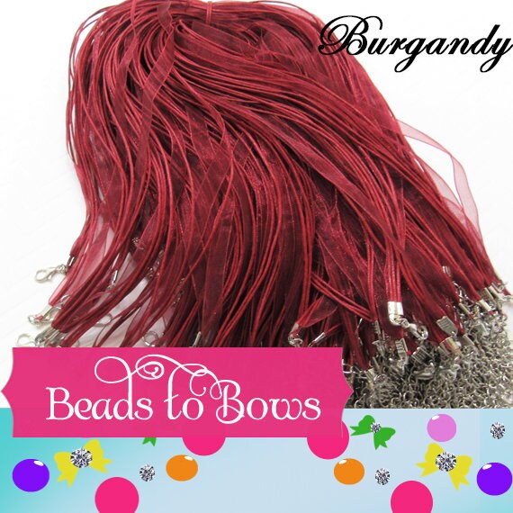 Ribbon Necklaces, Organza and Cord Necklaces, Pendant Necklace, Organza Necklace 11 + Colors