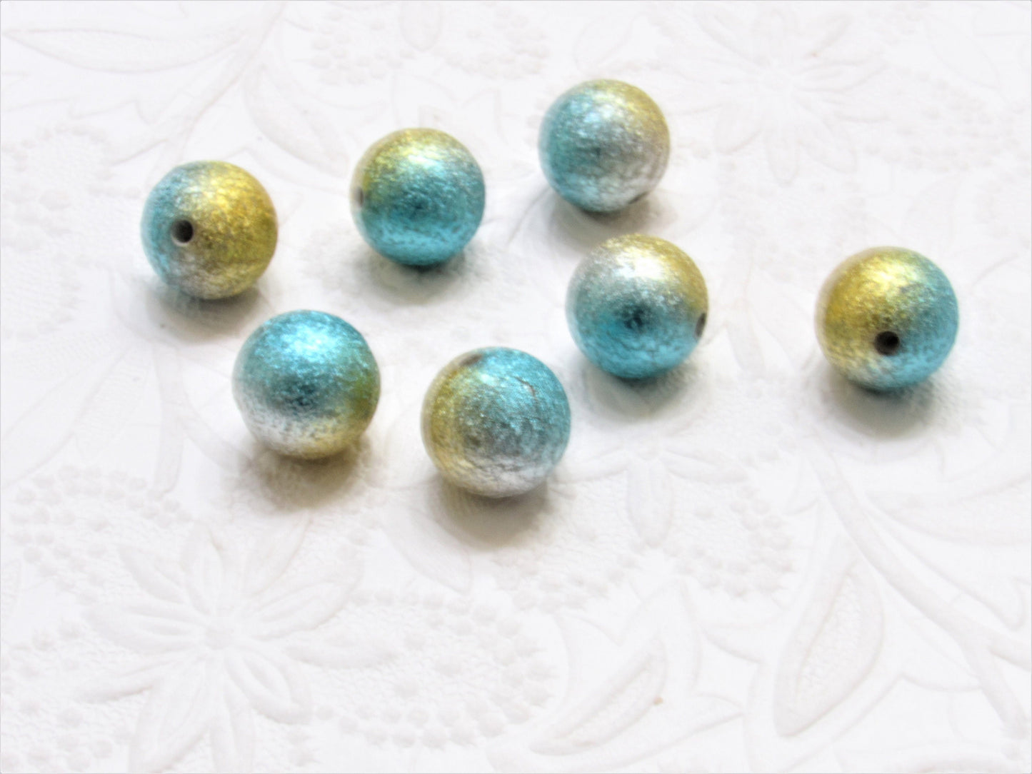 20mm Stardust Blue Silver Gold Bubblegum Beads, Ombre Stardust Beads, Bubblegum Bead, Chunky Stardust Bead