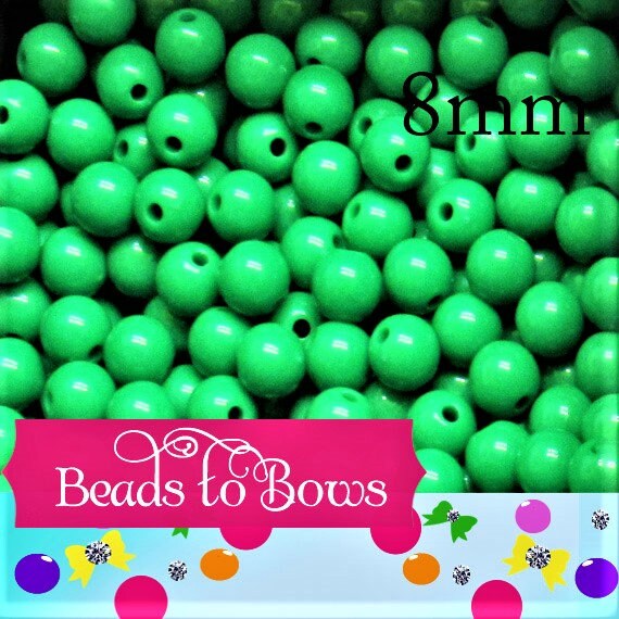 8mm Green Bubblegum Beads,  Gumball Beads,  Round Acrylic Beads, Chunky Bubblegum Supply Bead, Gumball Beads, Bubblegum Beads, Chunky Beads