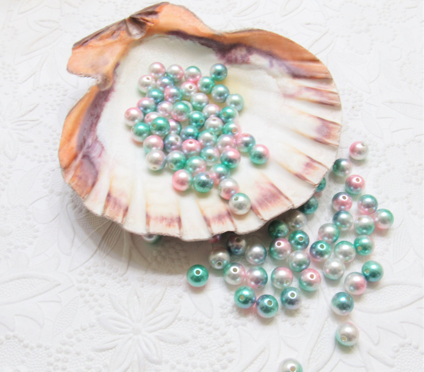 10mm or 12mm Mermaid Bubblegum Pearls, Ombre Acrylic Pearls, Pink and Aqua Pearls, Magic Bubblegum Necklace Supply Bead, Jewelry Supply