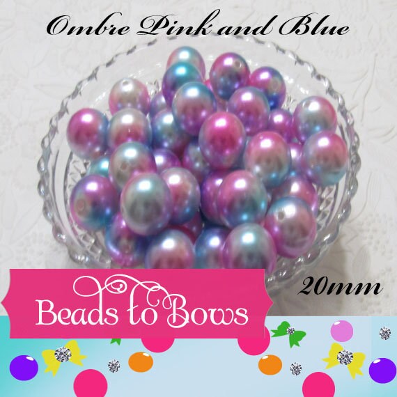 20mm Mermaid Pearls Bubblegum Beads, Ombre Pearl Beads, Magic Bead, Bubblegum Pearls Chunky Gumball Pearl bead