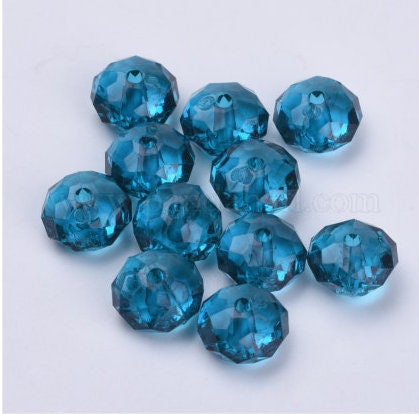 22mm Teal Rondelle Beads, B-Grade Bubblegum Faceted Beads, Crystal Look Chunky Bead, Gumball Beads, Bubbegum Necklace Supply Beads