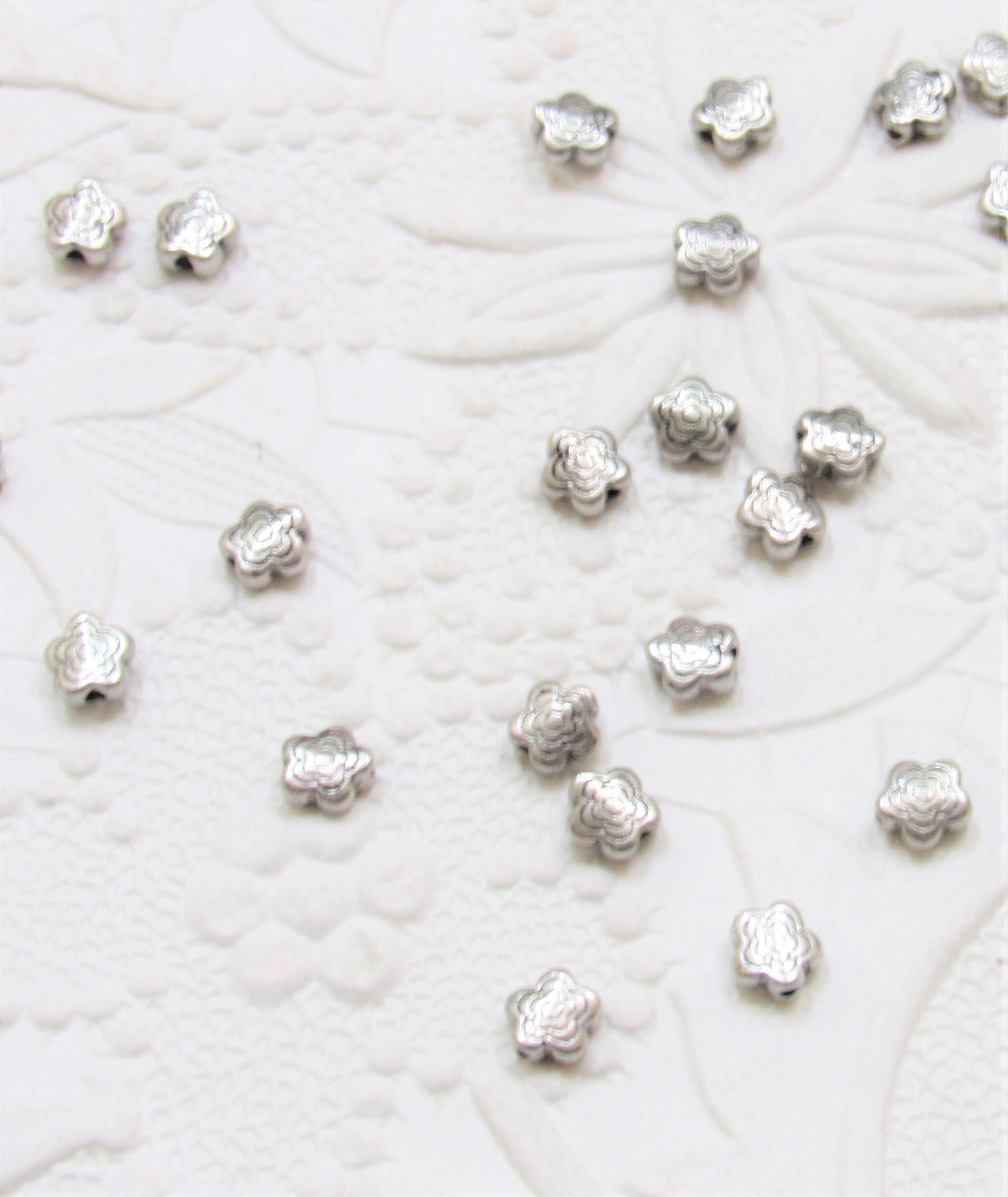 6mm Bead Spacers, Tibetan Style Beads, Metal Spacer Beads, Antique Silver, Jewelry Supply, Beading Supply, Lead Free & Cadmium Free