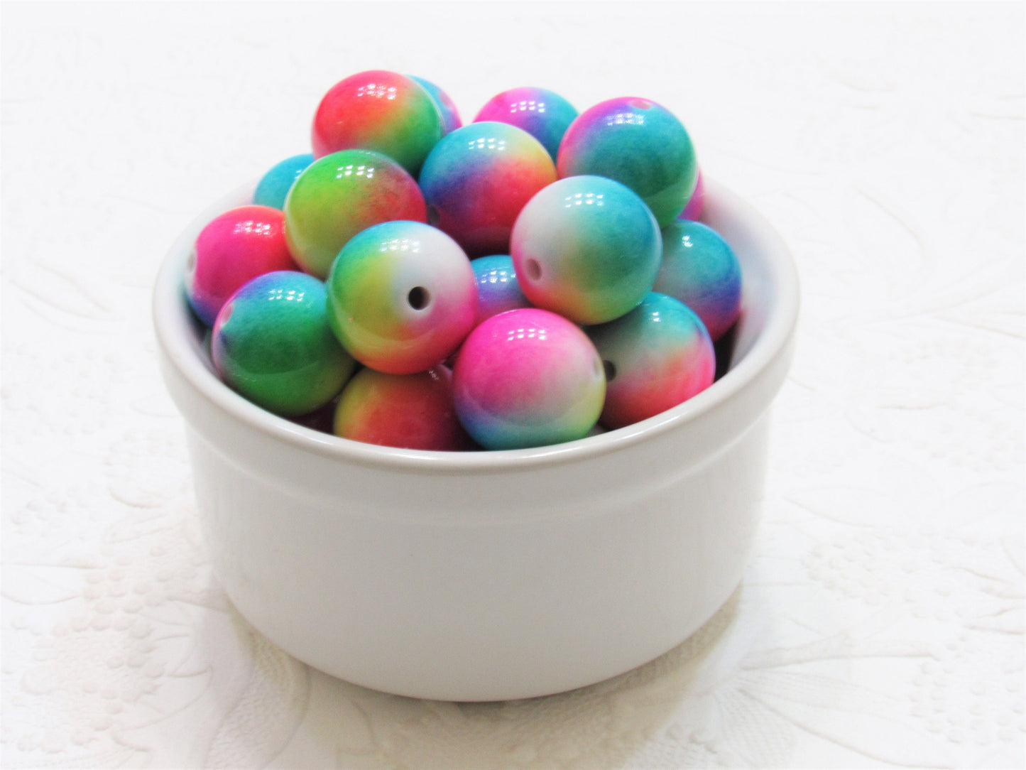 New 20mm Rainbow Beads, Bubblegum Multicolored Beads, Colorful Beads, Bubblegum Necklace Supply Beads,