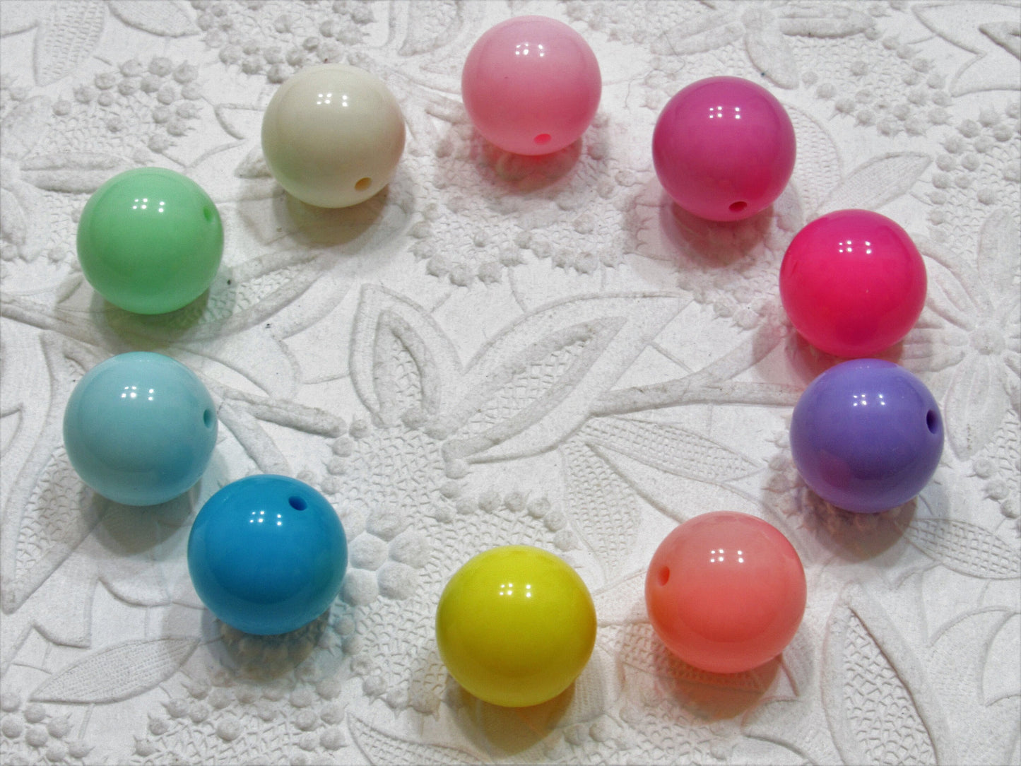 New 20mm Spring Mix Bubblegum Beads, Solid Acrylic Beads, Round Bubblegum Beads, Chunky Necklace Beads, Bubble Gum Bead