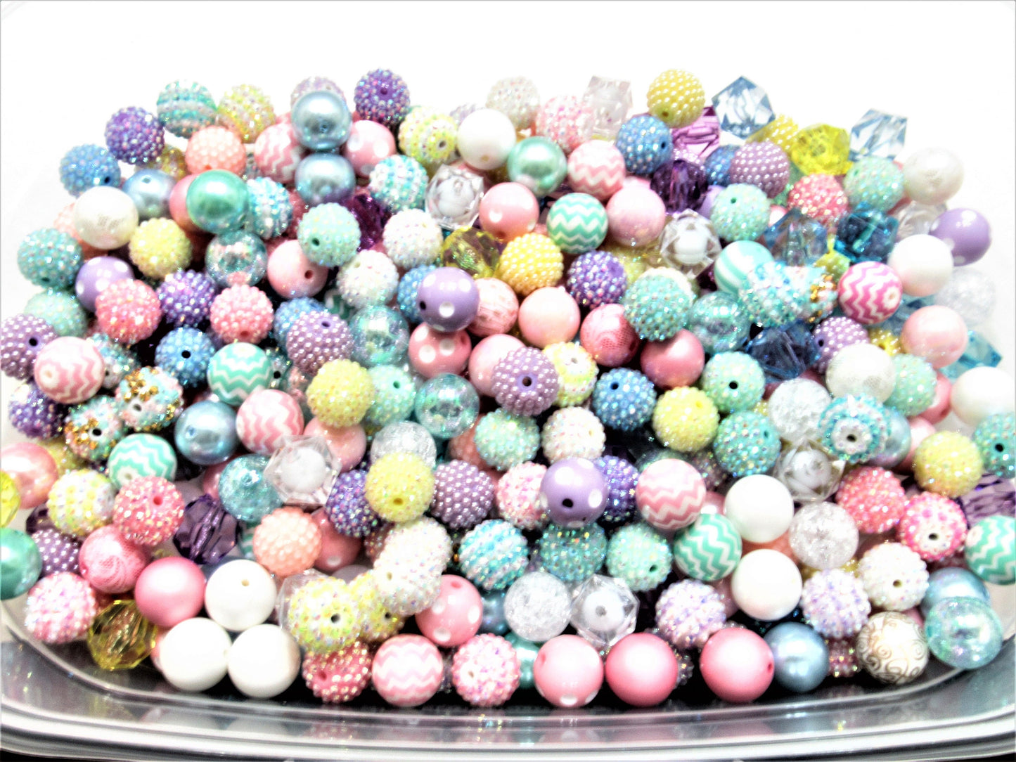 New Spring Pastel Mix, Bubblegum Bead Mix, Beadable Pen Mix, Easter Mix, Gumball Beads, Bubble Gum Bead Assortment, Pastel Bead Mix