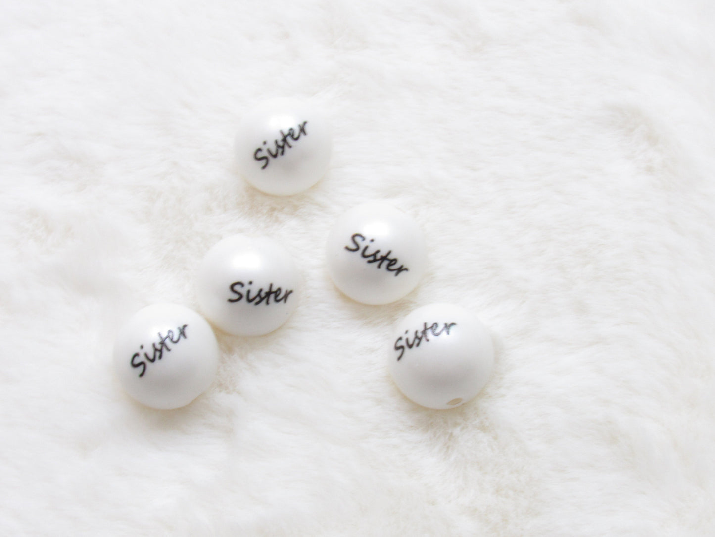 20mm Hope Print On White Matte Bubblegum Beads, Boss Printed White Matte Bead, Bubble Gum Beads, Bubble Beads, Printed Beads