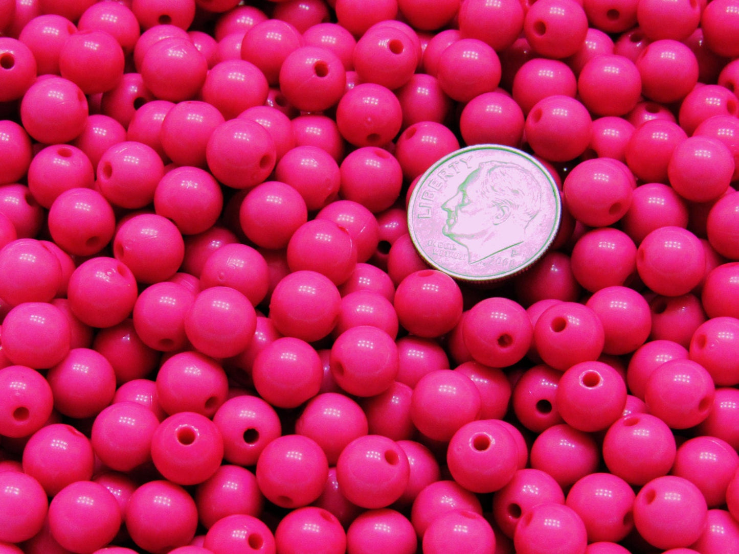 100 ct. Hot Pink 8mm Bubblegum Beads, Chunky Gumball Beads, Round Solid Acrylic Beads, Chunky Bubblegum Beads, Chunky Necklace Supply Beads,