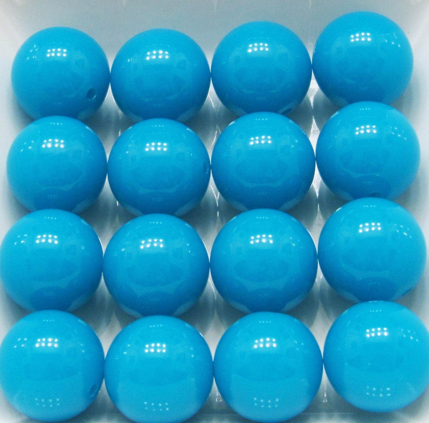 NeonTurquoise Blue 20mm BUBBLEGUM Beads, Chunky Bead, Solid Acrylic Bubblegum Beads, Chunky Necklace Supply Bead, DIY Bubblegum Beads