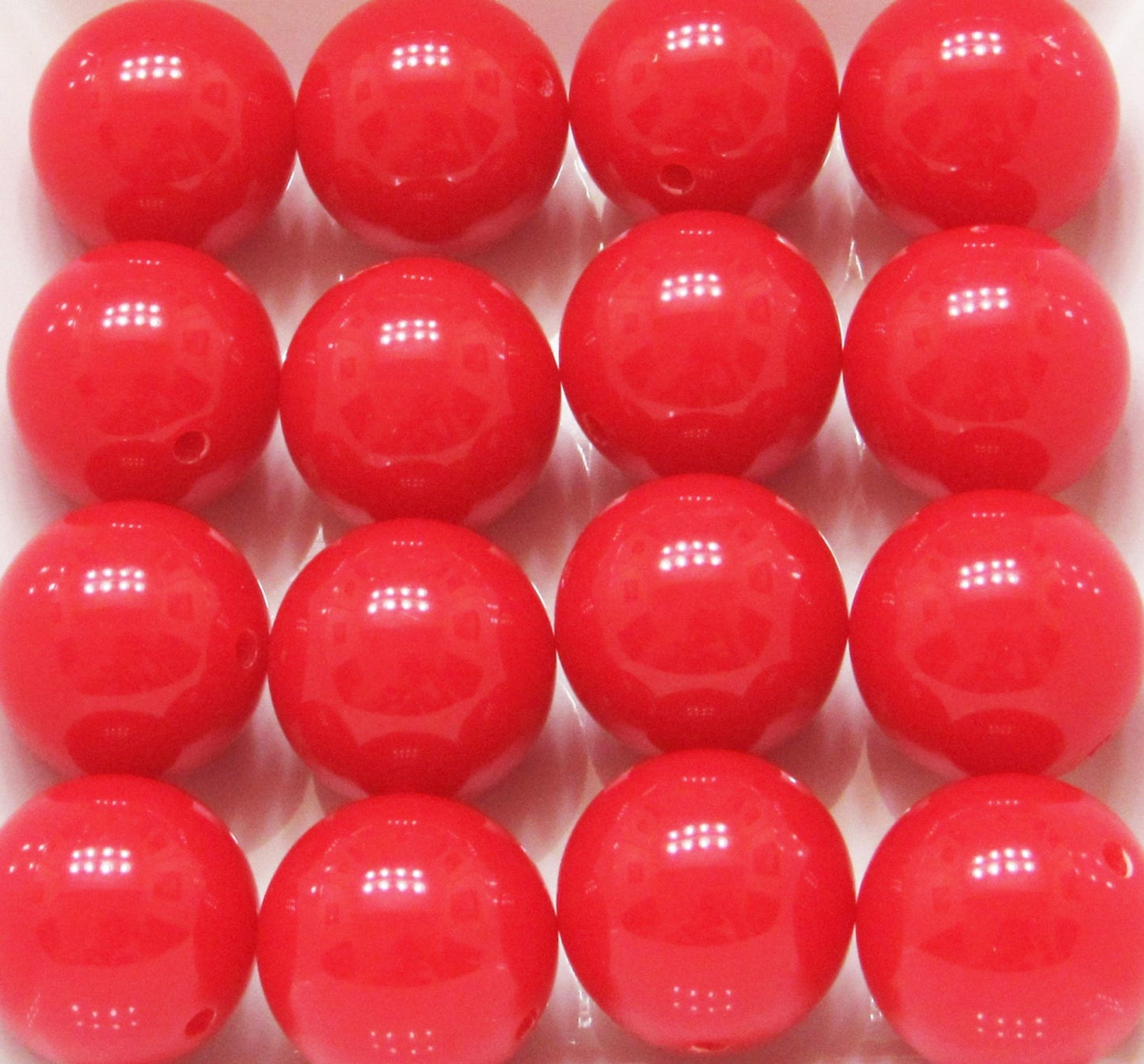 Neon RED 20mm BUBBLEGUM Beads, Chunky Bead, Solid Neon Red Bubblegum Bead, Chunky Bead Supply, Jewelry Supply, DIY Chunky Bead Supply