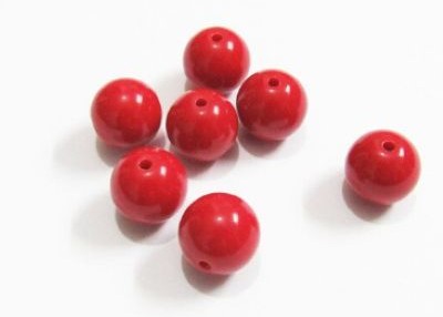 12mm Red Bubblegum Beads - 50 Pack  Bold Bright Red Beads 3.49