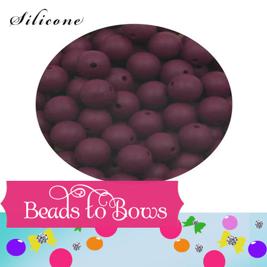 15mm Wine Silicone Beads - Food Grade Round Beads for Keychains & Jewelry
